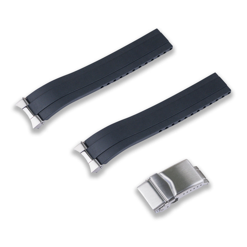 FKM RUBBER STRAP WITH END LINKS FOR HAMILTON KHAKI FIELD (MX03-733)