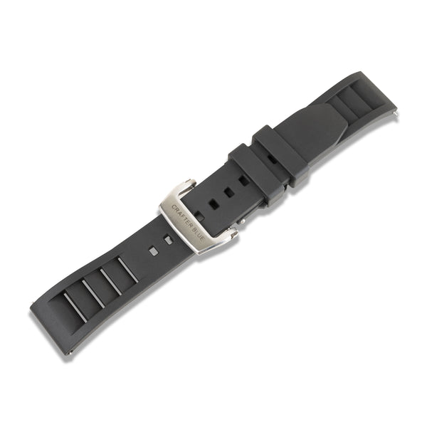 20mm Straight end Butterfly-clasp FKM Rubber Strap (UX08)